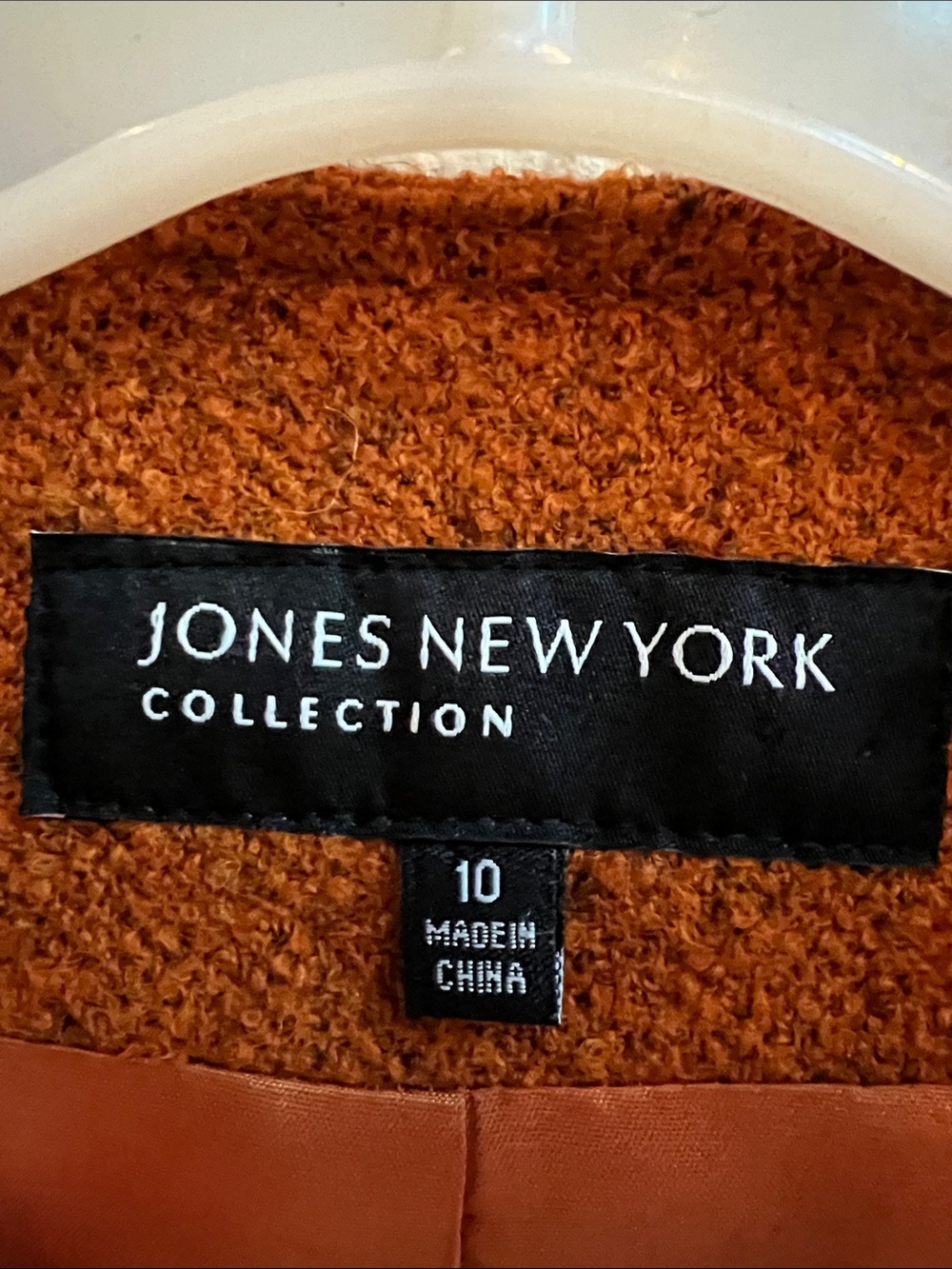 JONES OF NY Classic Wool Blend Rust TWEED suit Contemporary Modern Textured - Picture 14 of 16